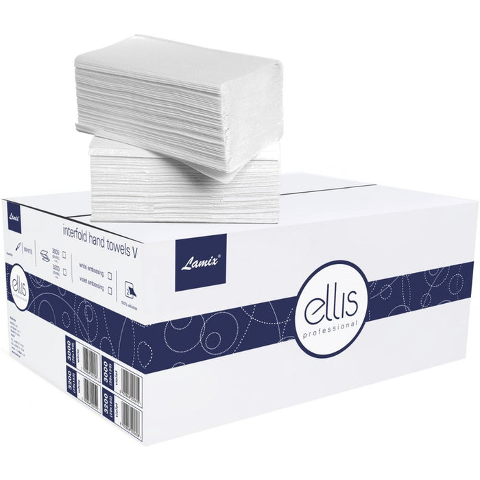 Ellis V-Fold folded towels 2-ply white cellulose (20x150)