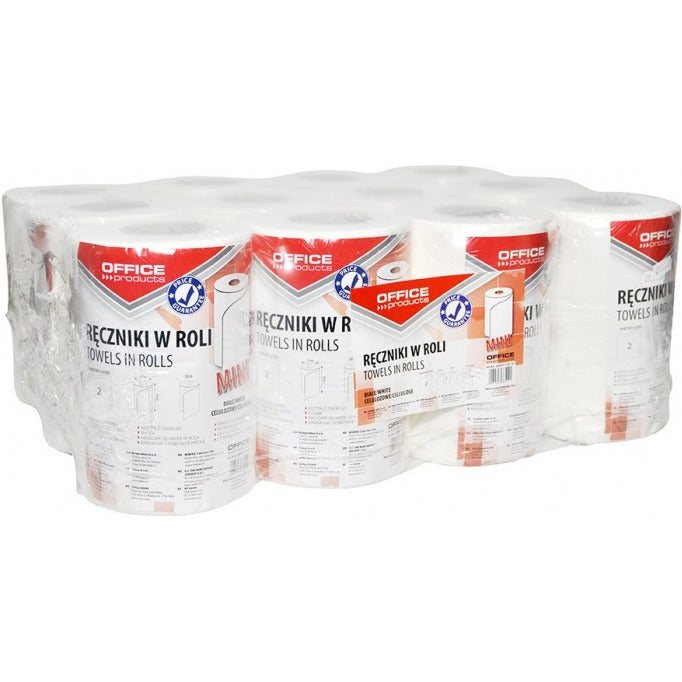 Office Products Roll Towels 50m 2-ply cellulose white (12)