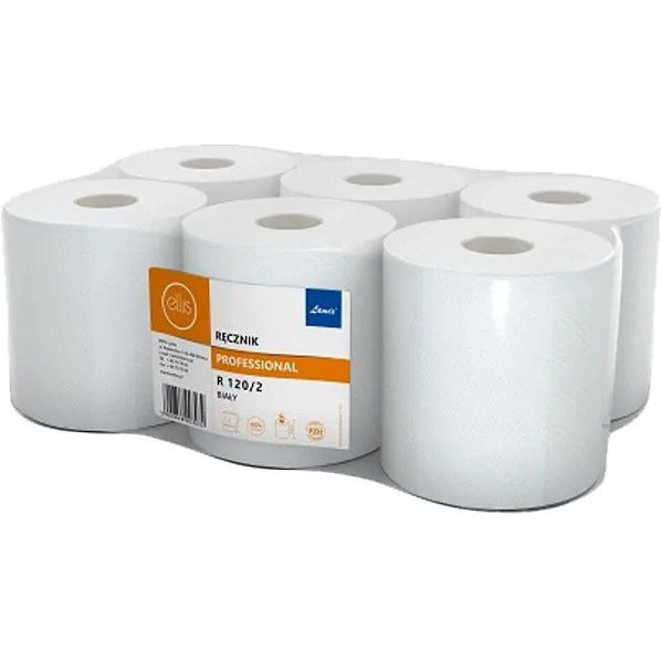 Paper towel roll Ellis 120m 2ply cellulose white (6)