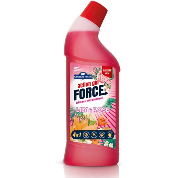 Toilet cleaner Force Action Gel 1L flower