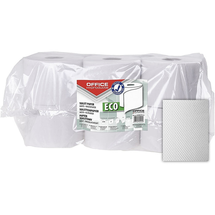 Toilet paper Office Products 63m 2-ply recycled white (12)