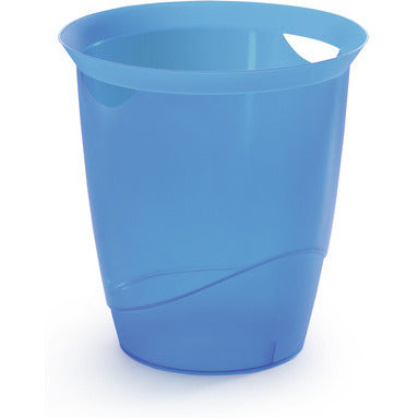 RUBBISH BIN DURABLE 16L BLUE TRANSPARENT