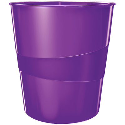 Leitz Wow 15L Waste Bin Purple