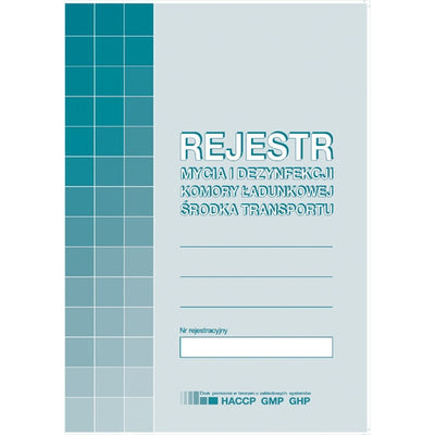 LOGBOOK FOR WASHING AND DISINFECTION OF THE TRANSPORT VEHICLE LOADING COMPARTMENT (OFFSET)