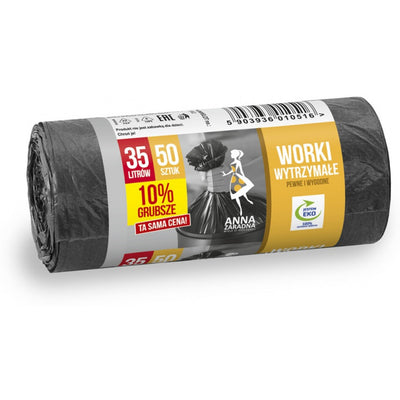 RUBBISH BAGS 35L HDPE BLACK (50)