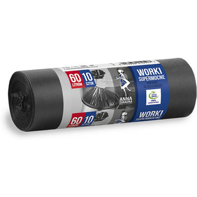 GARBAGE BAGS 60L LDPE BLACK (10)