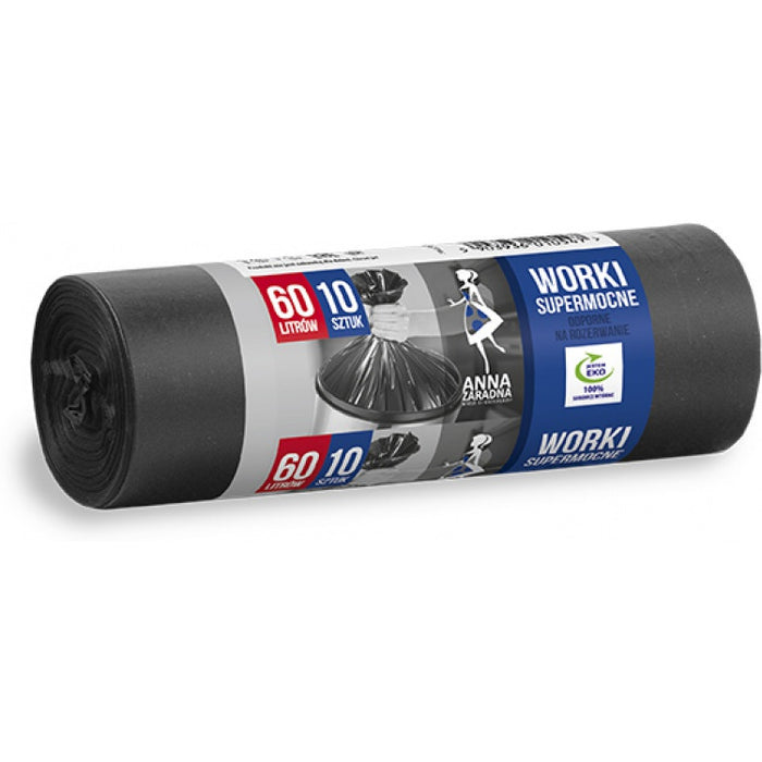 GARBAGE BAGS 60L LDPE BLACK (10)