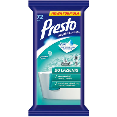 Presto Bathroom Wet Wipes (72)