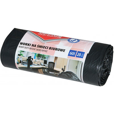 Office Products 60L LDPE Black Bin Bags (20)