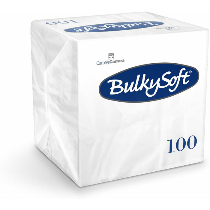 BulkySoft 24x24cm 2-ply cellulose white napkins (100)
