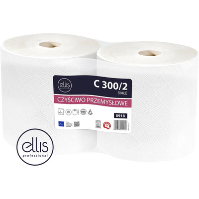 Ellis Cleaning wipes on a roll, 290m, 2-ply, white cellulose (2)