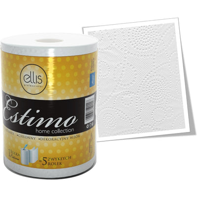 Ellis Estimo 50m 2-ply white cellulose paper towel roll