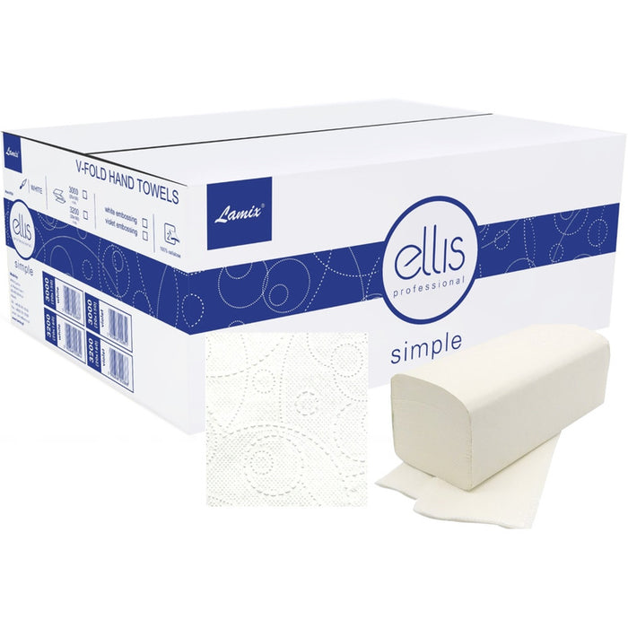 Ellis Simple V-Fold Paper Towels 2-ply cellulose white (20x150)