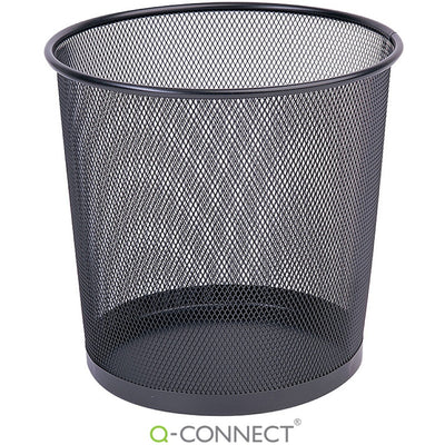 Q-Connect 12L Metal Waste Bin, Black