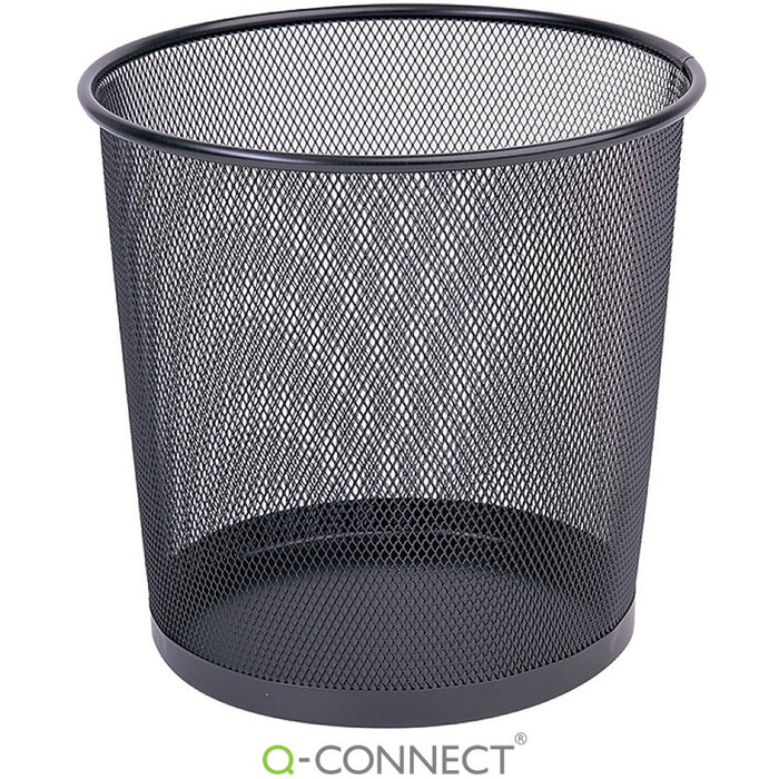 Q-Connect 12L Metal Waste Bin, Black