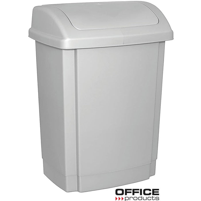 Office Products 15L Waste Bin with Lid Grey
