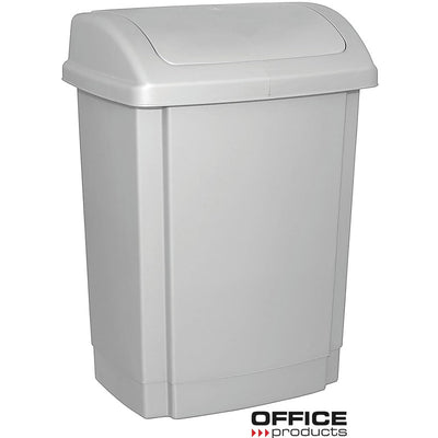 Office Products 25L Grey Waste Bin with Lid