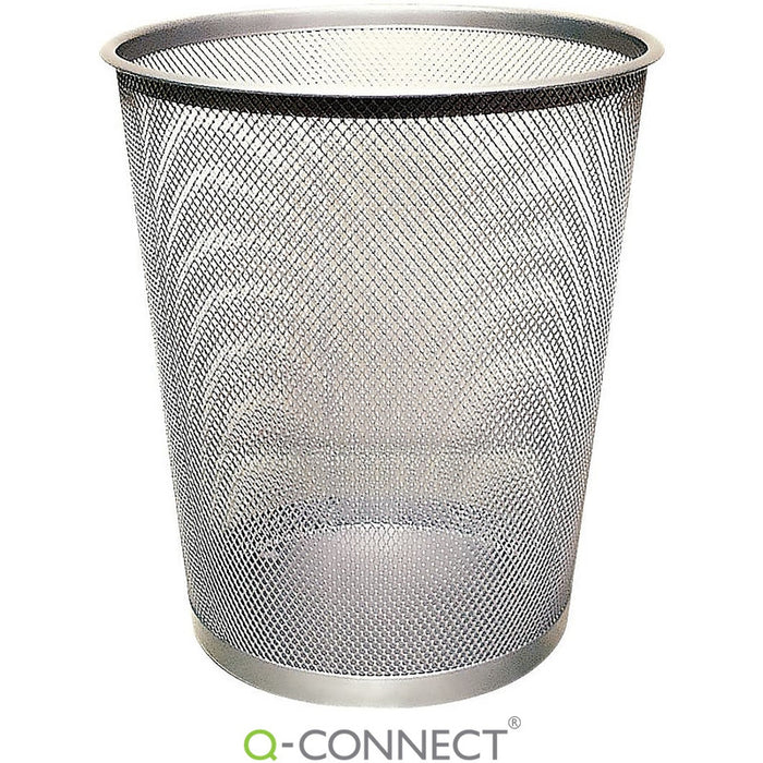 Q-Connect 19L Metal Waste Bin, Silver