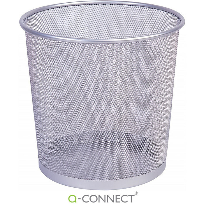 Q-Connect Waste Bin 12L Metal Silver