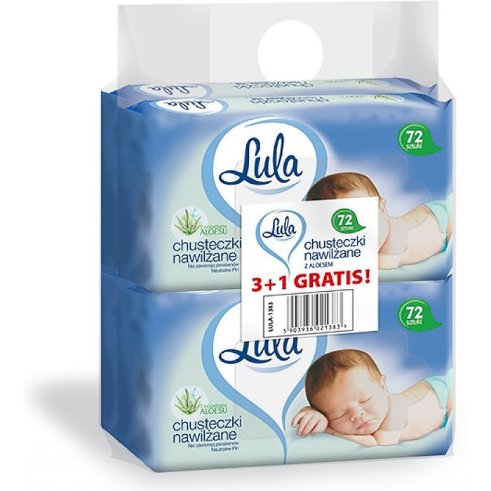 Lula Wet Wipes with Aloe Vera White (4x72)