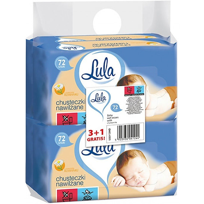Lula Moist Wipes with Chamomile White (4x72)