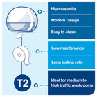 Toilet paper dispenser T2 Tork 555000 White